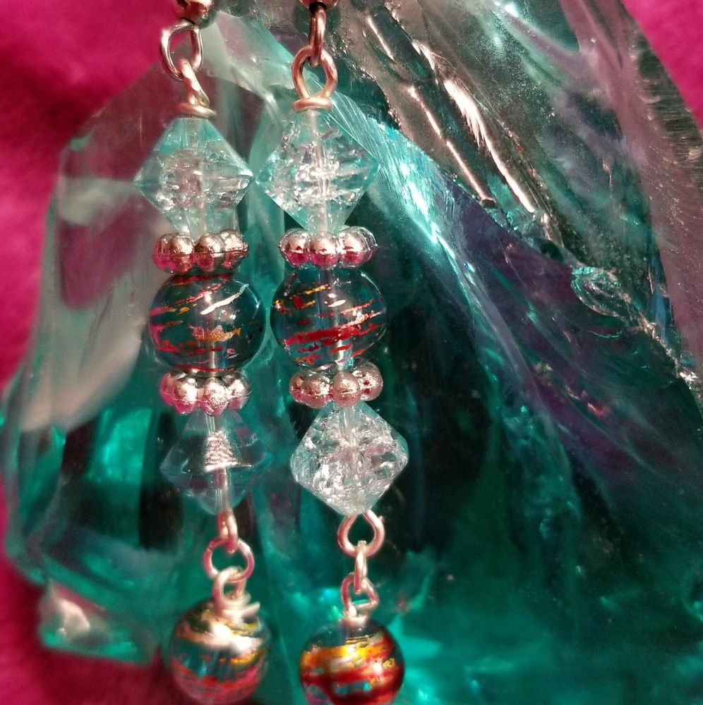 Aqua Dangle Earrings